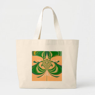 Geel groen ontwerp. grote tote bag