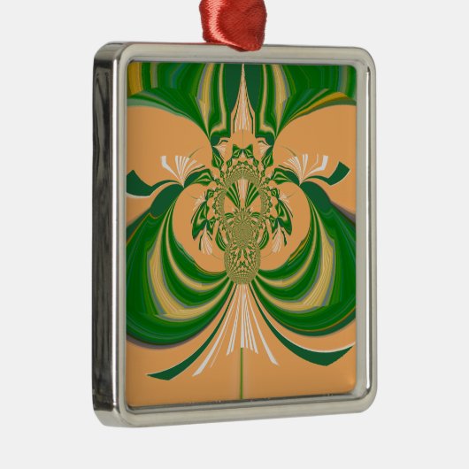 Geel groen ontwerp. metalen ornament (Rechts)