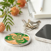 Geel groen ontwerp. sleutelhanger (Zijkant)