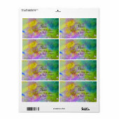 Geel groen paars etiket (Full Sheet)