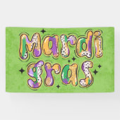 Geel Groen Paarse Mardi Gras Spandoek (Horizontaal)