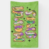 Geel Groen Paarse Mardi Gras Spandoek (Verticaal)