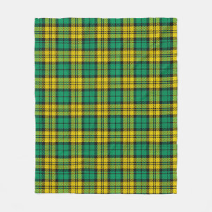 Geel Groen Plaid Tartan Patroon Ontwerp Fleece Deken