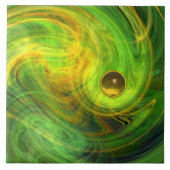 GEEL GROEN PSYCHEDELISCH LICHT VORTEX EN EDELSTEEN TEGELTJE (Voorkant)