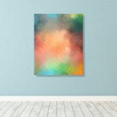 Geel Groen Rood Blauw Moderne Abstracte Kunst Canvas Afdruk (Insitu (Houten vloer))