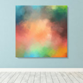 Geel Groen Rood Blauw Moderne Abstracte Kunst Canvas Afdruk (Insitu (Houten vloer))