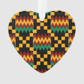 Geel, Groen, Rood, Zwart Kente Doek Ornament (achterkant)