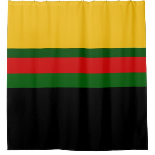 Geel Groen Rood Zwart Kleur Block Design Douchegordijn (Voorkant)