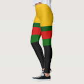 Geel Groen Rood Zwart Kleur Block Design Leggings (Links)