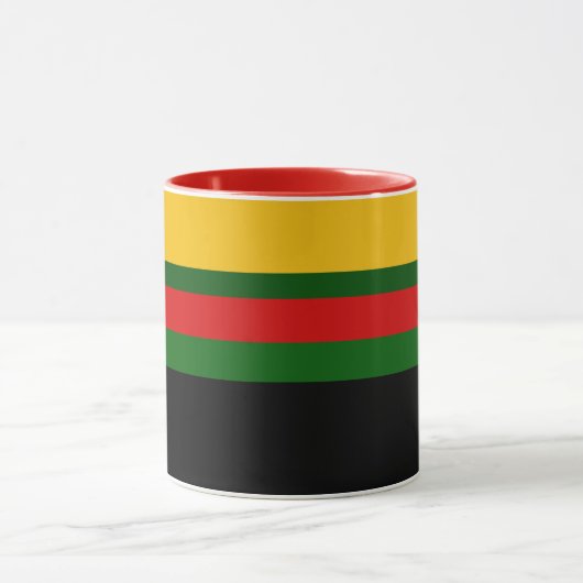 Geel Groen Rood Zwart Kleur Block Design Mok (Midden)