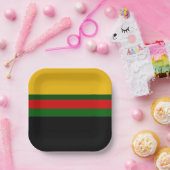 Geel Groen Rood Zwart Kleur Block Design Papieren Bordje (Feest)