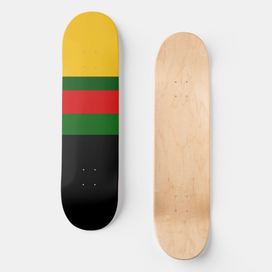 Geel Groen Rood Zwart Kleur Block Design Skateboard (Voorkant)