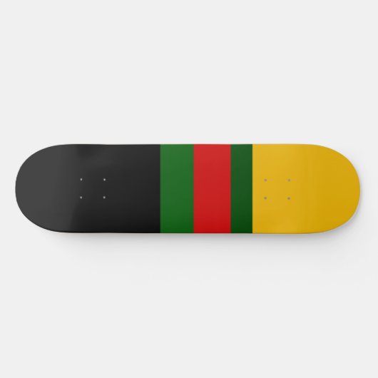 Geel Groen Rood Zwart Kleur Block Design Skateboard (Horizontaal)