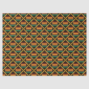 Geel, groen, rood, zwart Kwanzaa Kente Cloth Tissuepapier