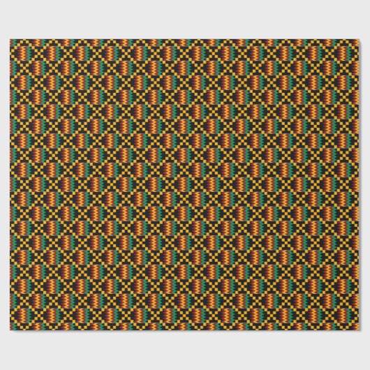 Geel, Groen, Rood, Zwart Verticaal Kente Doek Cadeaupapier (Vlak)