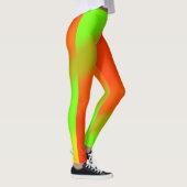Geel groen Sinaasappel en rode golven Leggings (Rechts)