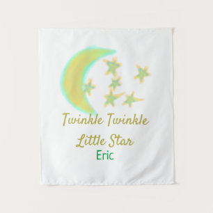 Geel groen twinkel Twinkle Little Star naam toevoe Wandkleed
