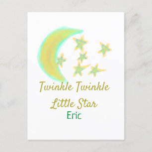 Geel groen twinkle Twinkle Little Star voeg naam t Briefkaart