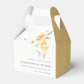 Geel groen Waterverf Roos Bloem Vrijgezellenfeest Bedankdoosjes (Achterkant)