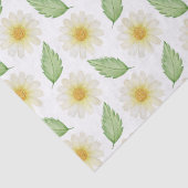 Geel, Groen Waterverf Zomer Daisy Pattern Tissuepapier (Detail)
