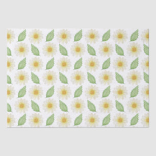 Geel, Groen Waterverf Zomer Daisy Pattern Tissuepapier