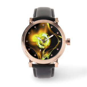 GEEL GROENE BREEDKRACHTIG ROOS HORLOGE