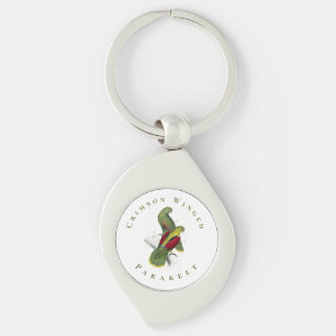  Geel Groene Rode Crimson Winged Paraket Sleutelhanger