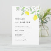 Geel Groene Waterverf Citroenen en bladeren Bruilo Kaart (Staand voorkant)