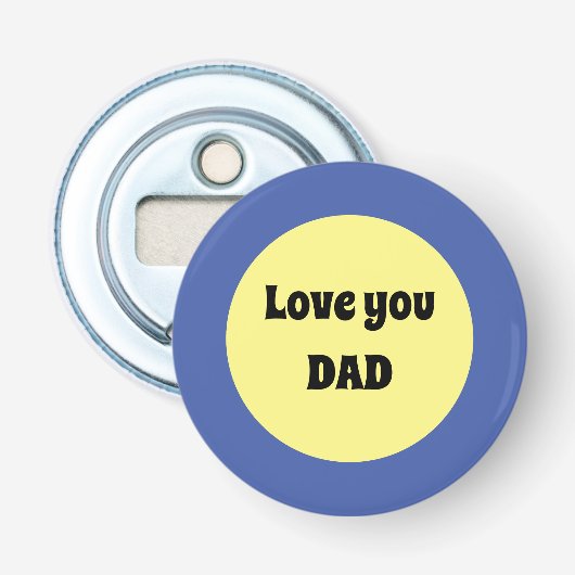 Geel Grote Dot Vierkante Sticker Button Flesopener (Voorkant)