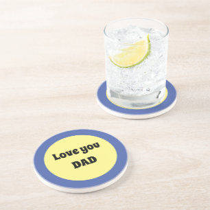 Geel Grote Dot Vierkante Sticker Zandsteen Onderzetter