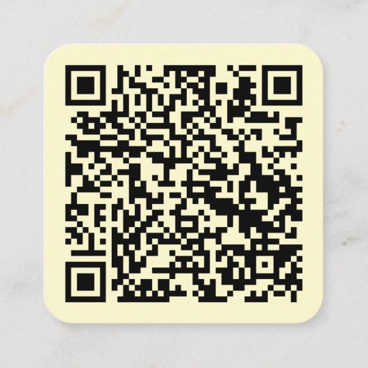 Geel hallo | QR-code Social Media Vierkante Visitekaartje (Achterkant)