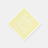 Geel Hand Geletterd Baby shower Papieren servetten (Hoek)