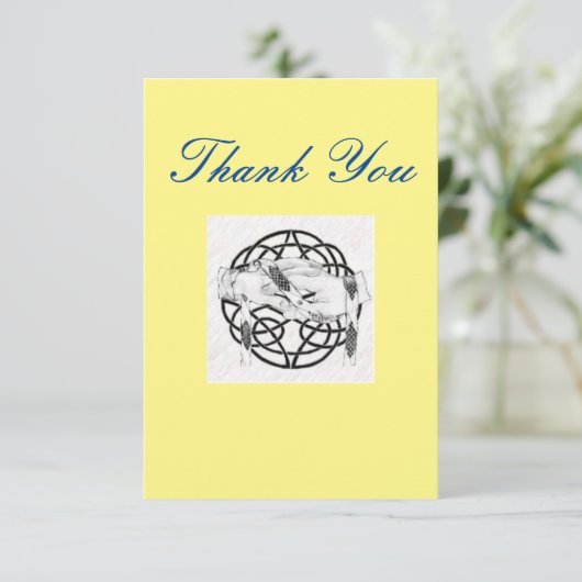 Geel Handfasting Dankkaart Bedankkaart (Staand voorkant)