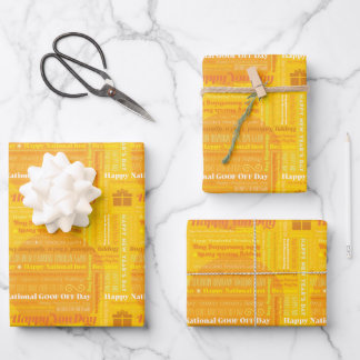 Geel Happy Days inpakpapier Vel