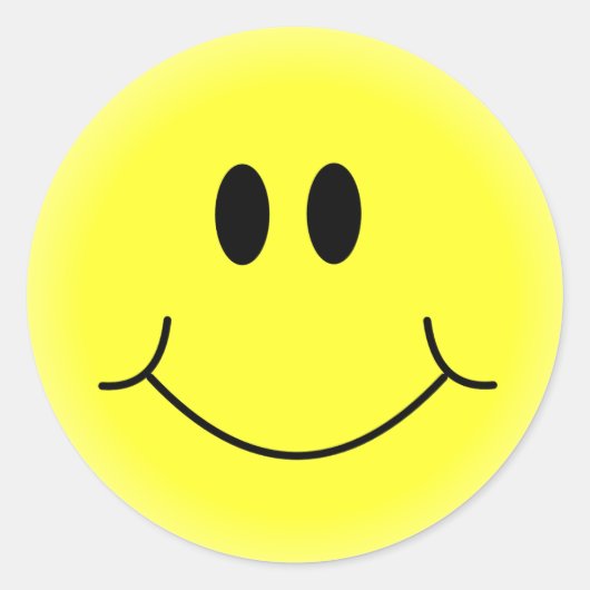 Geel Happy Face Custom Classic Round Sticker (Voorkant)
