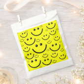 Geel Happy Face Patroon Print Bedankzakje (Geknipt)