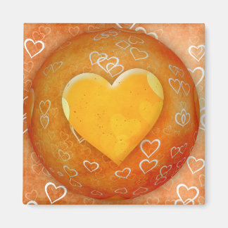 Geel hart magneet