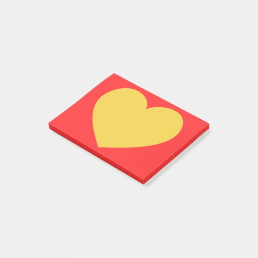 Geel hart post-it® notes (Schuin)