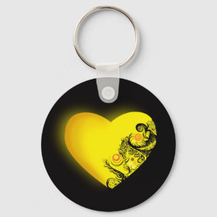 Geel hart sleutelhanger