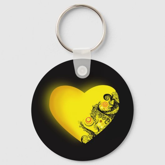 Geel hart sleutelhanger (Voorkant)