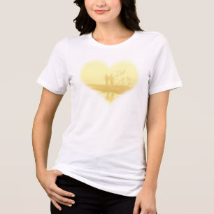 Geel Hart Strand Bruiloft Tri-Blend Shirt