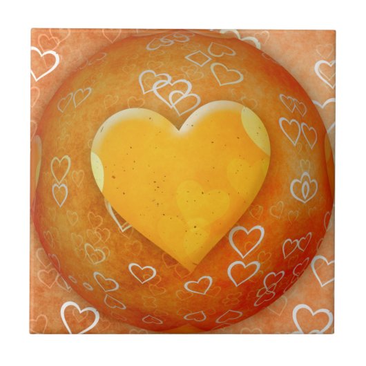 Geel hart tegeltje (Voorkant)