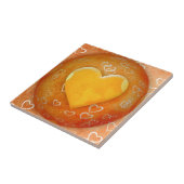 Geel hart tegeltje (Zijkant)