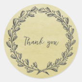 Geel, hartelijk dank. Klassieke ronde Sticker (Voorkant)