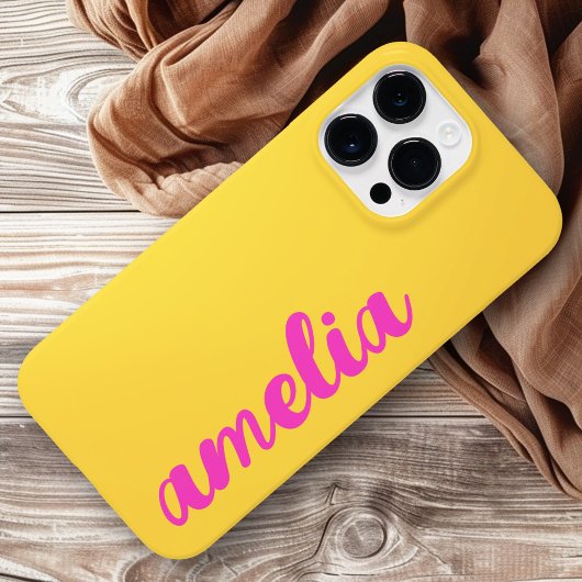 Geel heet roze naam vet script kleurrijk Case-Mate iPhone case
