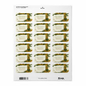 geel helenium bloemen trouwlabel etiket (Full Sheet)