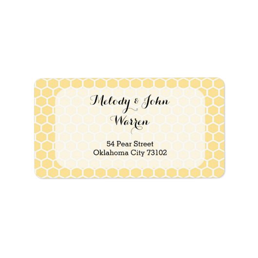 Geel hexagon adreslabel etiket (Voorkant)