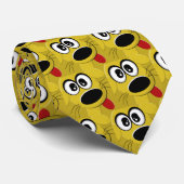Geel hondengezicht stropdas (Opgerold)