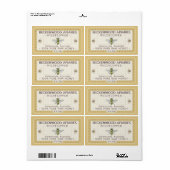 Geel Honingbijenetiket Goldenrod Rand Etiket (Full Sheet)