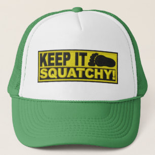 Geel HOUD HET SQUATCHY! Afdruk "geborduurd" Trucker Pet